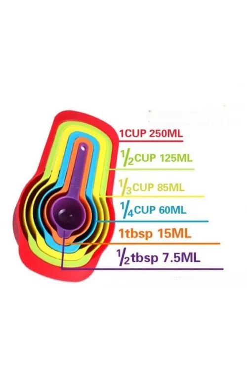 ieg™  Pratik Ölçü Kaşığı Kabı 5li Şeker Baharat Sıvı Ölçer Aparat