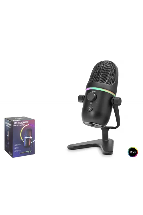 Profesyonel Çift Modlu Gaming Rgb Mikrofon 192 Khz / 24 Bit Type-C - Siyah ME5