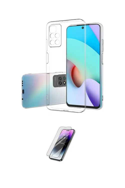 ieg™ Redmi 10 2022 Kılıf Zirve Doku - Şeffaf Pasifik Cam Ekran Koruyucu