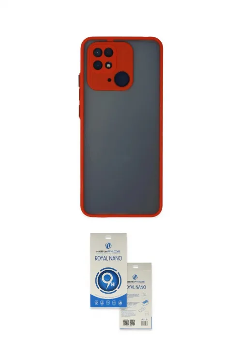ieg™ Redmi 10C Kılıf Ahenk Çizgi Serisi - Şeffaf Royal Nano Ekran Koruyucu
