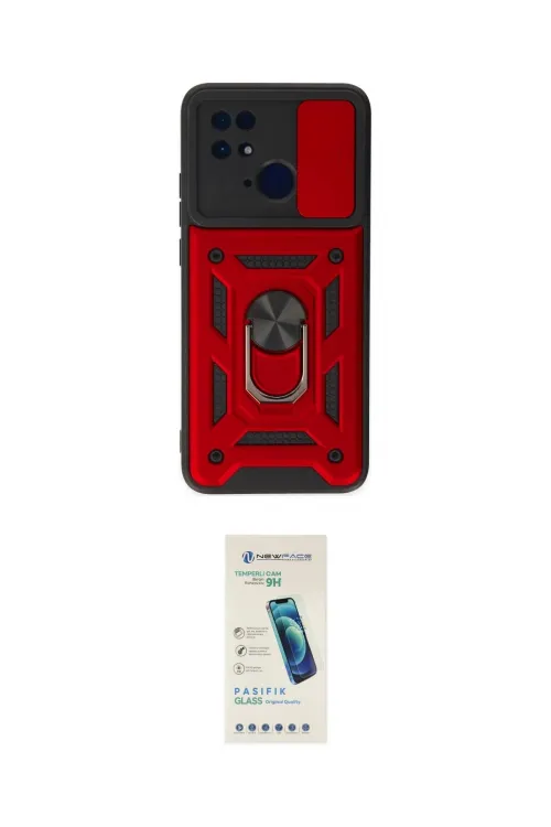 ieg™ Redmi 10C Kılıf Ahenk Klasik - Şeffaf Pasifik Cam Ekran Koruyucu