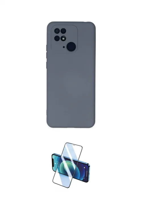 ieg™ Redmi 10C Kılıf Ahenk Serisi - Siyah 3D Antistatik Cam Ekran Koruyucu