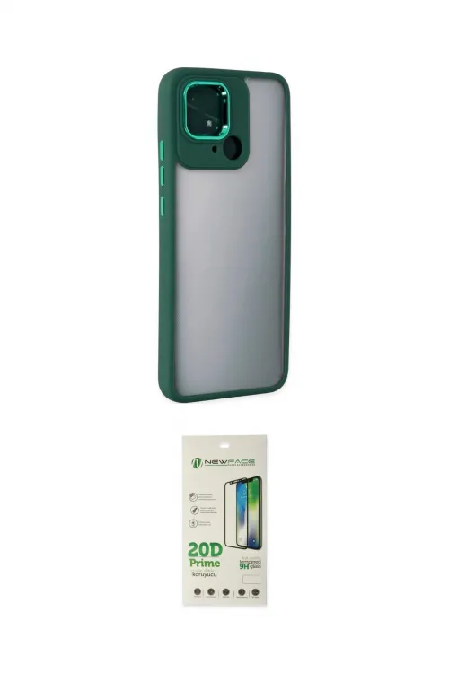 ieg™ Redmi 10C Kılıf Eksen Doku Prime - Siyah 20D Premium Cam Ekran Koruyucu