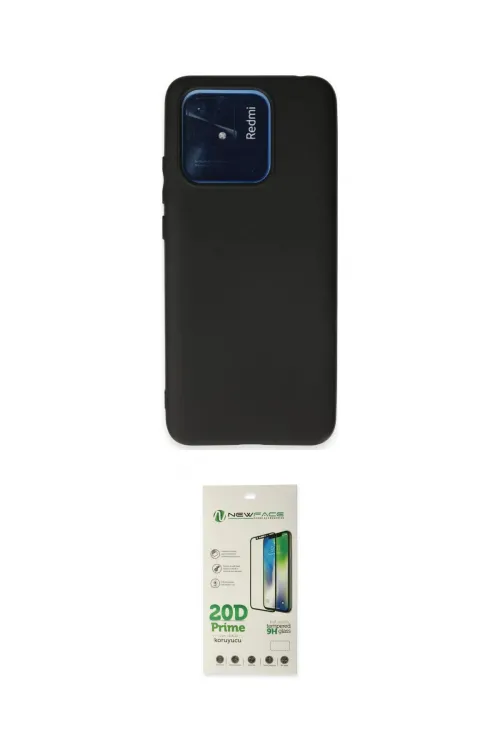 ieg™ Redmi 10C Kılıf Kozmos Yansıma Özel Seri - Siyah 20D Premium Cam Ekran Koruyucu