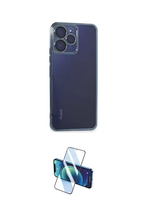 ieg™ Redmi 12 Kılıf Vadi Minimal - Siyah 3D Antistatik Cam Ekran Koruyucu