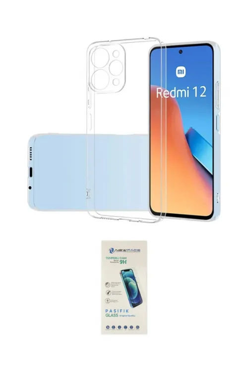 ieg™ Redmi 12 Kılıf Zirve Doku - Şeffaf Pasifik Cam Ekran Koruyucu