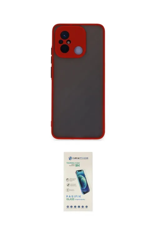 ieg™ Redmi 12C Kılıf Ahenk Çizgi Serisi - Şeffaf Pasifik Cam Ekran Koruyucu