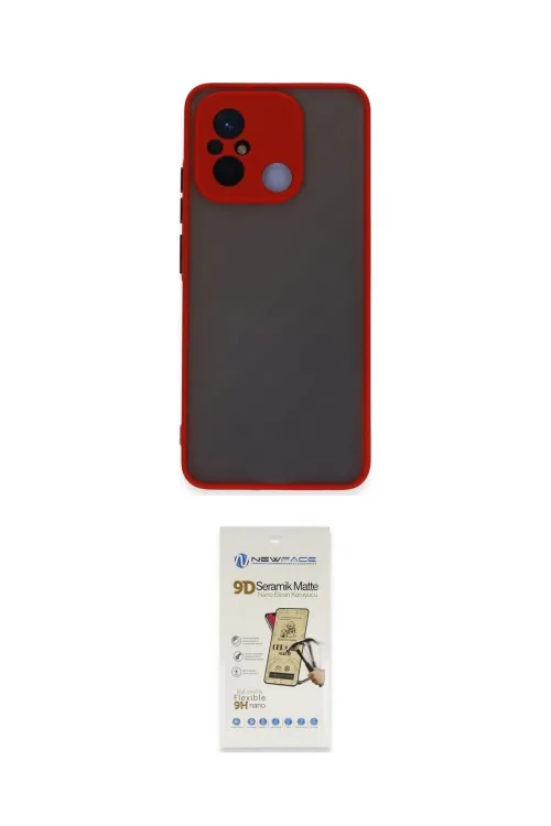 ieg™ Redmi 12C Kılıf Ahenk Çizgi Serisi - Siyah Mat Seramik Nano Ekran Koruyucu