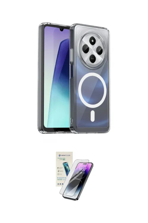 ieg™ Redmi 14C Kılıf Ahenk Minimal Serisi - Şeffaf Pasifik Cam Ekran Koruyucu