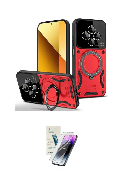 ieg™ Redmi 14C Kılıf Kıvılcım Modern Serisi - Şeffaf Pasifik Cam Ekran Koruyucu