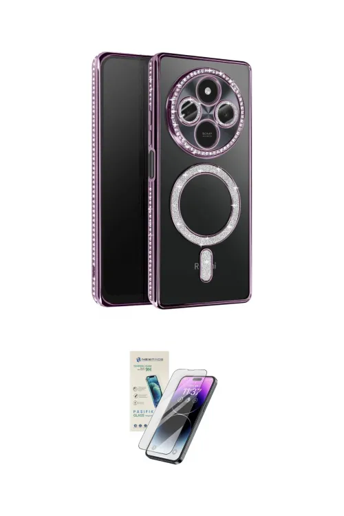 ieg™ Redmi 14C Kılıf Zirve Doku Prime - Şeffaf Pasifik Cam Ekran Koruyucu