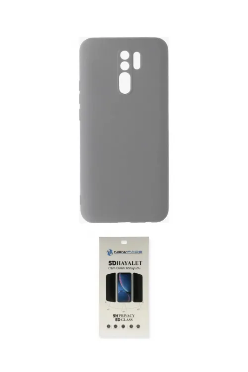 ieg™ Redmi 9 Kılıf Ahenk Serisi - Siyah 5D Hayalet Cam Ekran Koruyucu