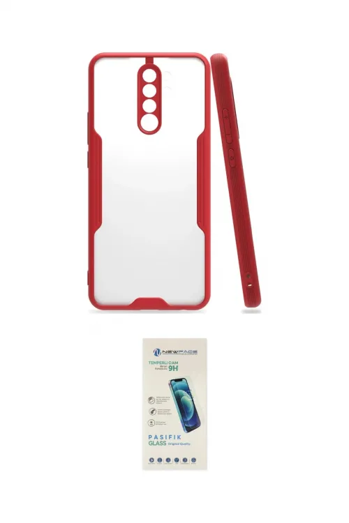 ieg™ Redmi 9 Kılıf Atlas Asil Serisi - Şeffaf Pasifik Cam Ekran Koruyucu