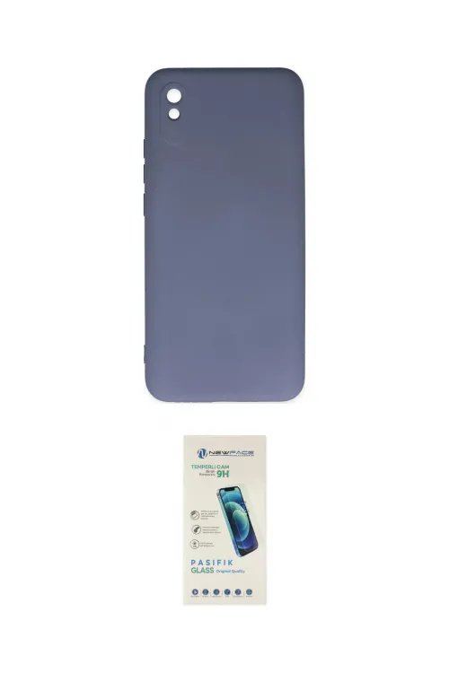 ieg™ Redmi 9A Kılıf Ahenk Serisi - Şeffaf Pasifik Cam Ekran Koruyucu