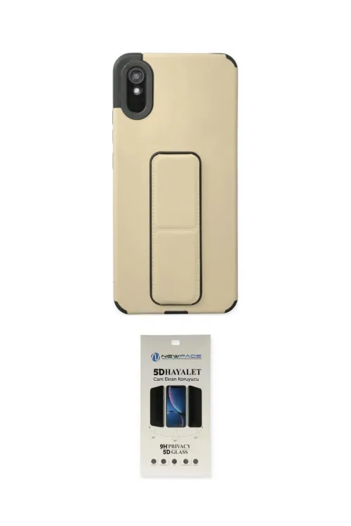 ieg™ Redmi 9A Kılıf Çekirdek Yansıma - Siyah 5D Hayalet Cam Ekran Koruyucu