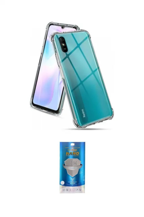 ieg™ Redmi 9A Kılıf İz Form Prime - Şeffaf Royal Nano Ekran Koruyucu