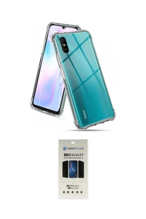 ieg™ Redmi 9A Kılıf İz Form Prime - Siyah 5D Hayalet Cam Ekran Koruyucu