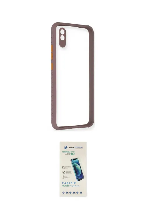 ieg™ Redmi 9A Kılıf Nova Asil Özel Seri - Şeffaf Pasifik Cam Ekran Koruyucu
