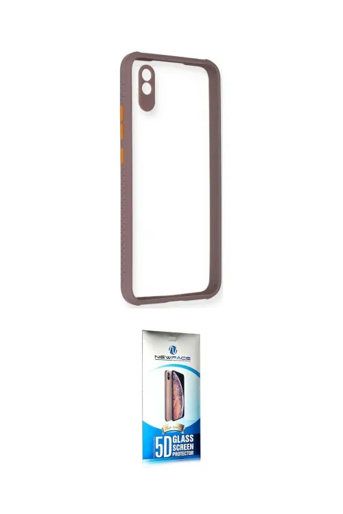 ieg™ Redmi 9A Kılıf Nova Asil Özel Seri - Siyah 5D Eko Cam Ekran Koruyucu