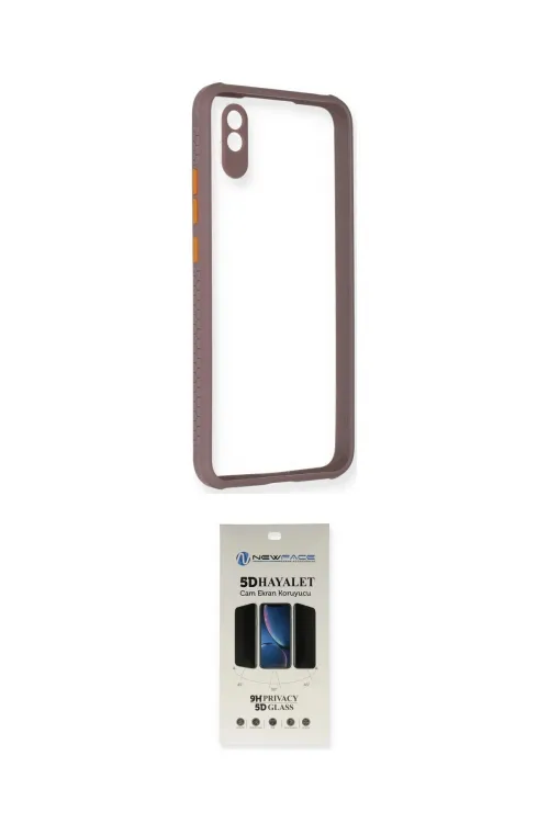 ieg™ Redmi 9A Kılıf Nova Asil Özel Seri - Siyah 5D Hayalet Cam Ekran Koruyucu