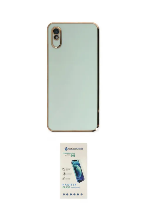 ieg™ Redmi 9A Kılıf Yankı Serisi - Şeffaf Pasifik Cam Ekran Koruyucu