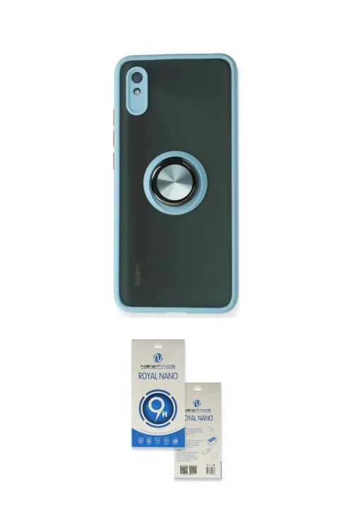 ieg™ Redmi 9A Kılıf Yörünge Çizgi - Şeffaf Royal Nano Ekran Koruyucu