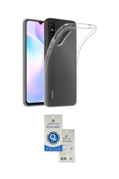 ieg™ Redmi 9A Kılıf Zirve Doku - Şeffaf Royal Nano Ekran Koruyucu