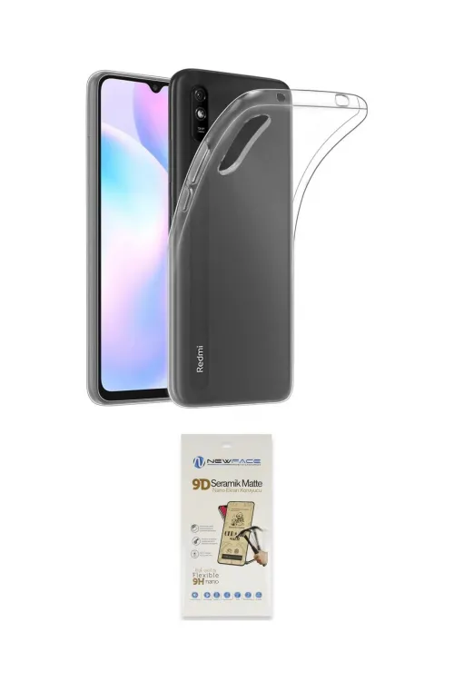 ieg™ Redmi 9A Kılıf Zirve Doku - Siyah Mat Seramik Nano Ekran Koruyucu
