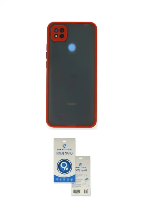 ieg™ Redmi 9C Kılıf Ahenk Çizgi Serisi - Şeffaf Royal Nano Ekran Koruyucu