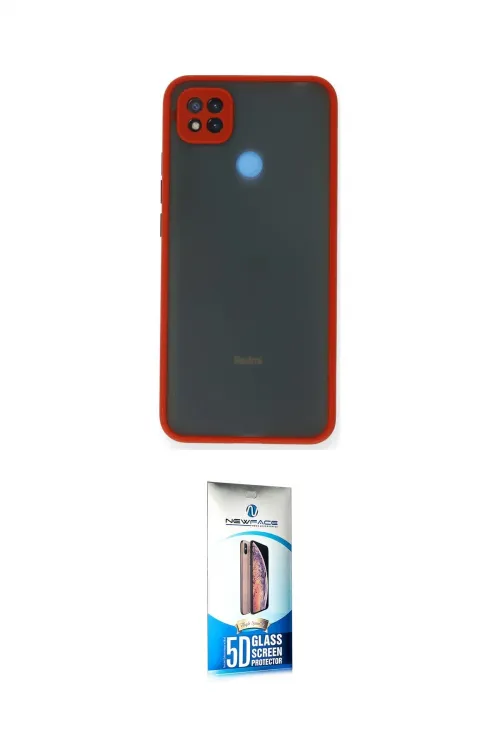 ieg™ Redmi 9C Kılıf Ahenk Çizgi Serisi - Siyah 5D Eko Cam Ekran Koruyucu