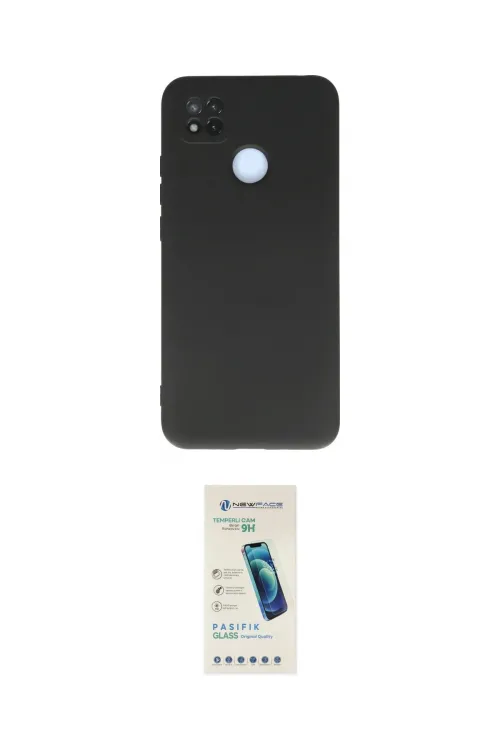 ieg™ Redmi 9C Kılıf Ahenk Serisi - Şeffaf Pasifik Cam Ekran Koruyucu