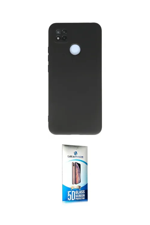 ieg™ Redmi 9C Kılıf Ahenk Serisi - Siyah 5D Eko Cam Ekran Koruyucu