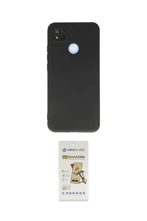ieg™ Redmi 9C Kılıf Ahenk Serisi - Siyah Mat Seramik Nano Ekran Koruyucu
