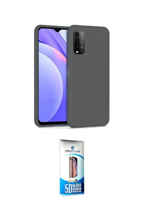 ieg™ Redmi 9T Kılıf Ahenk Serisi - Siyah 5D Eko Cam Ekran Koruyucu