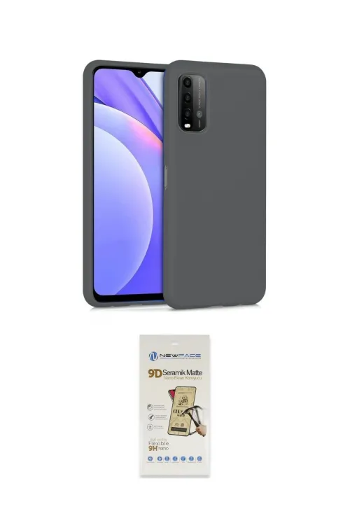 ieg™ Redmi 9T Kılıf Ahenk Serisi - Siyah Mat Seramik Nano Ekran Koruyucu