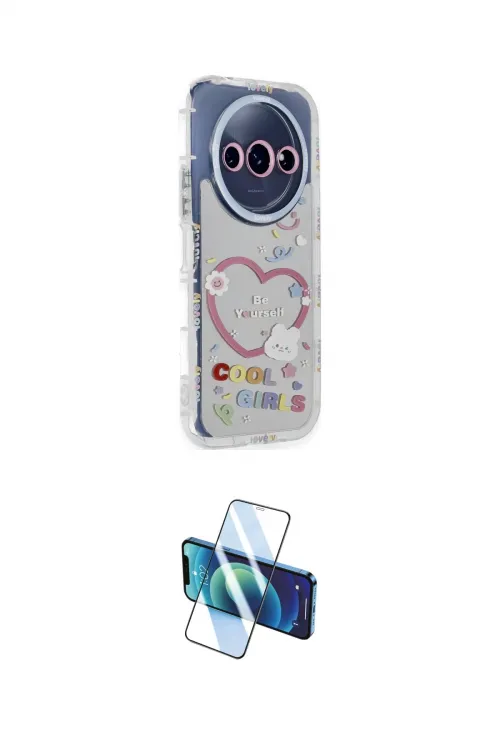 ieg™ Redmi A3 4G Kılıf Ahenk Modern Serisi - Siyah 3D Antistatik Cam Ekran Koruyucu