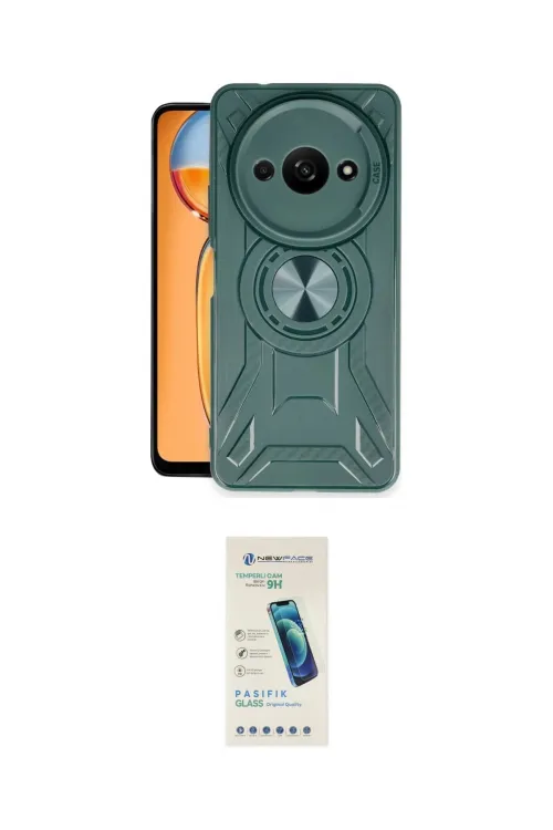 ieg™ Redmi A3 4G Kılıf Nova Yansıma Prime - Şeffaf Pasifik Cam Ekran Koruyucu