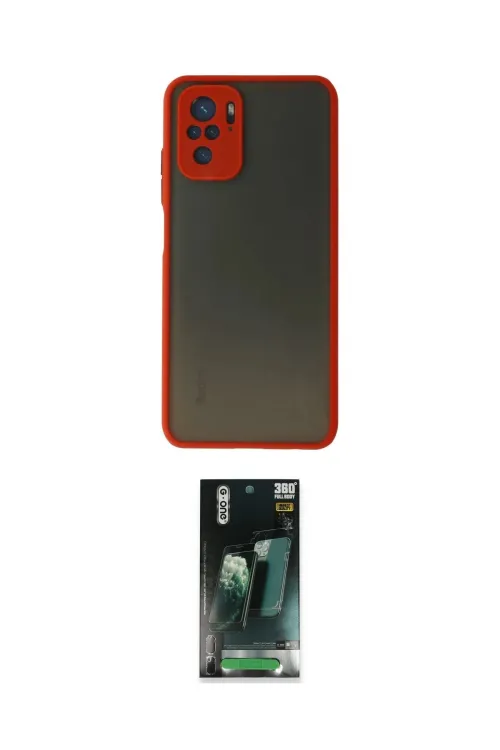 ieg™ Redmi Note 10 Kılıf Ahenk Çizgi Serisi - Şeffaf 360 Full Body Arka Koruyucu
