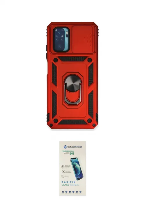 ieg™ Redmi Note 10 Kılıf Ahenk Klasik - Şeffaf Pasifik Cam Ekran Koruyucu
