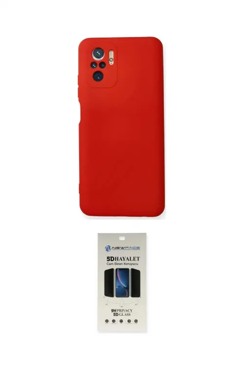 ieg™ Redmi Note 10 Kılıf Ahenk Serisi - Siyah 5D Hayalet Cam Ekran Koruyucu