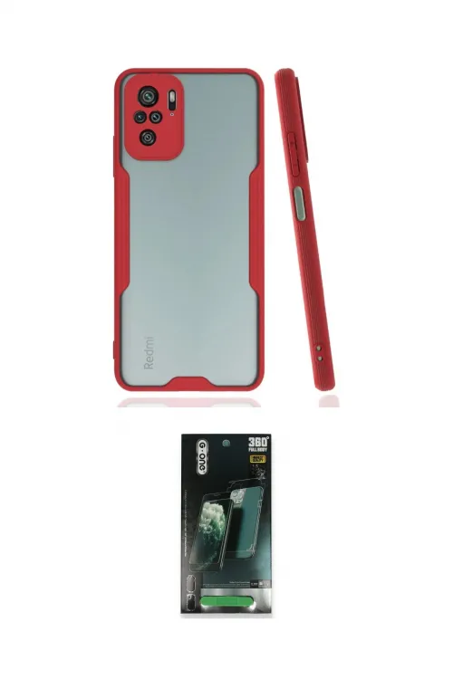 ieg™ Redmi Note 10 Kılıf Atlas Asil Serisi - Şeffaf 360 Full Body Arka Koruyucu