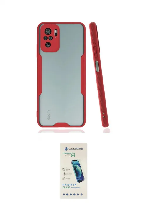 ieg™ Redmi Note 10 Kılıf Atlas Asil Serisi - Şeffaf Pasifik Cam Ekran Koruyucu