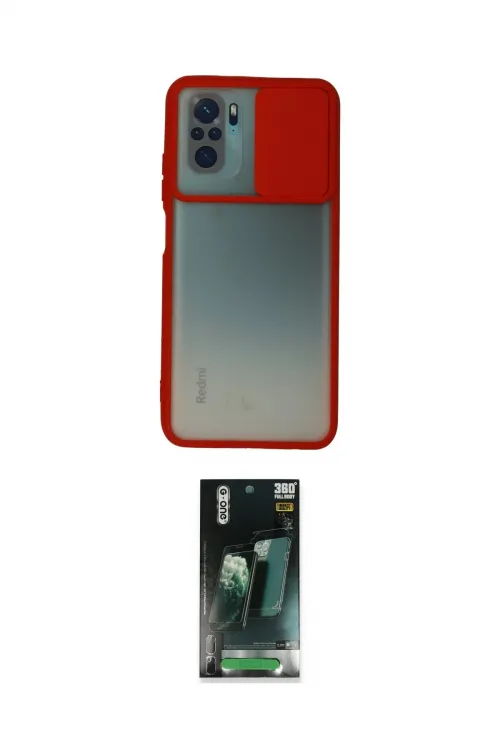 ieg™ Redmi Note 10 Kılıf Vadi Çizgi - Şeffaf 360 Full Body Arka Koruyucu