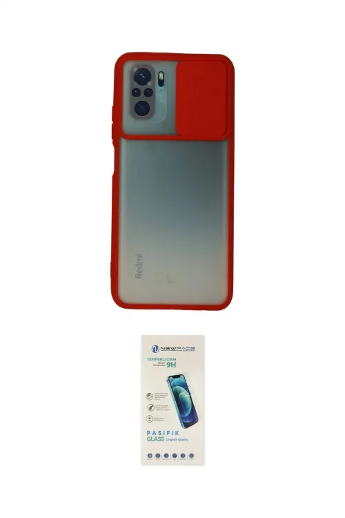 ieg™ Redmi Note 10 Kılıf Vadi Çizgi - Şeffaf Pasifik Cam Ekran Koruyucu