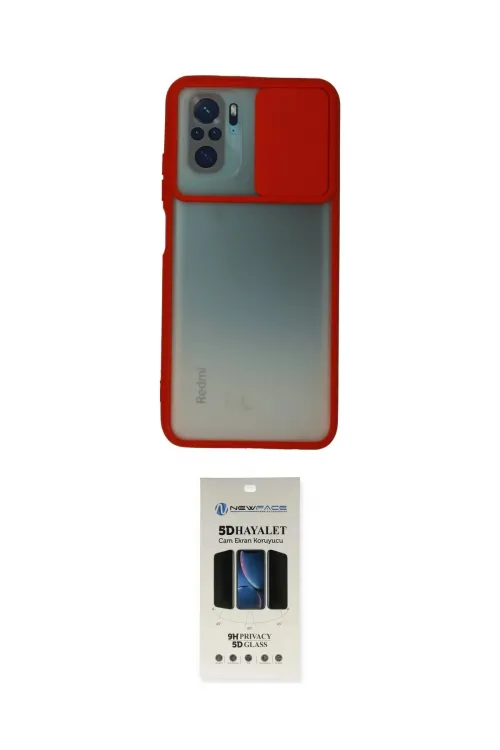 ieg™ Redmi Note 10 Kılıf Vadi Çizgi - Siyah 5D Hayalet Cam Ekran Koruyucu