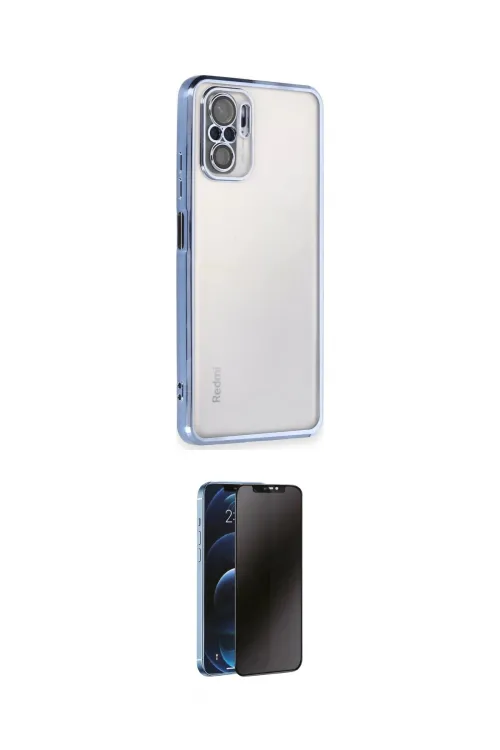 ieg™ Redmi Note 10 Kılıf Vadi Minimal - Siyah 3D Antistatik Hayalet Cam Ekran Koruyucu