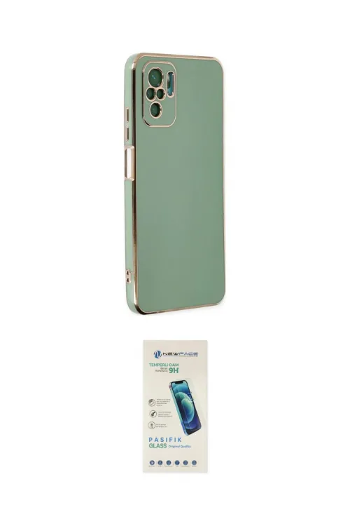 ieg™ Redmi Note 10 Kılıf Yankı Serisi - Şeffaf Pasifik Cam Ekran Koruyucu