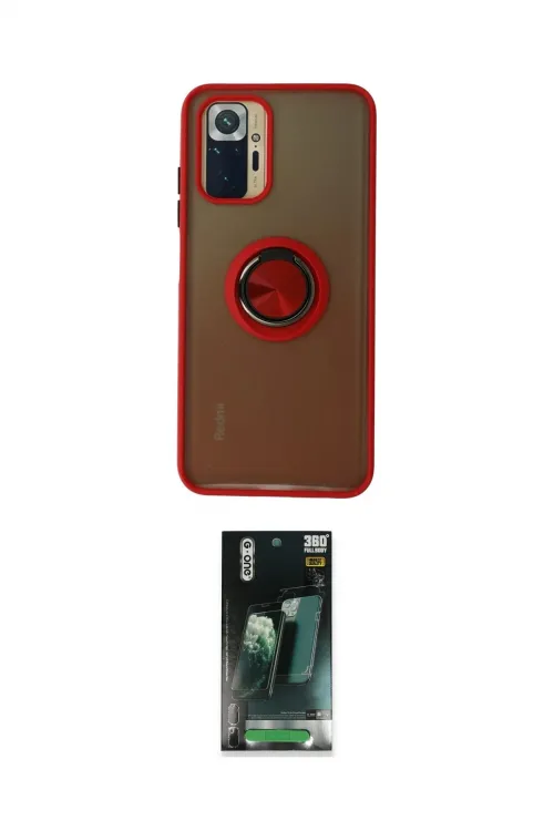 ieg™ Redmi Note 10 Kılıf Yörünge Çizgi - Şeffaf 360 Full Body Arka Koruyucu