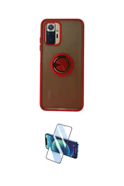 ieg™ Redmi Note 10 Kılıf Yörünge Çizgi - Siyah 3D Antistatik Cam Ekran Koruyucu