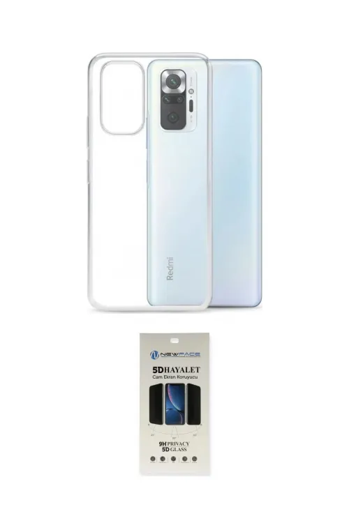 ieg™ Redmi Note 10 Kılıf Zirve Doku - Siyah 5D Hayalet Cam Ekran Koruyucu